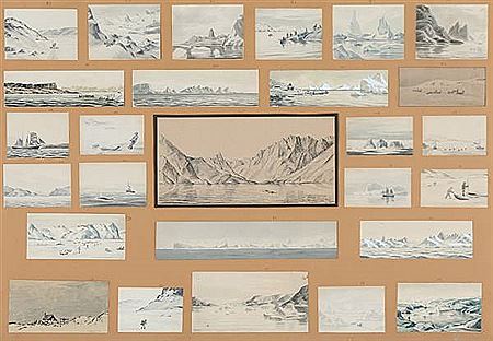 A collection of 27 sceneries from Greenland in one frame