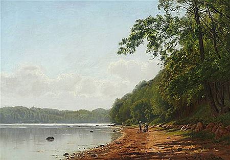 Scenery with people at the forest of “Kongebro”. by Vilhelm Groth - Auction record, sale price, and art valuation. Compare with similar artists and explore comparable artworks.