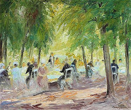 View of a café in a park by Jens Kongshammer - Auction record, sale price, and art valuation. Compare with similar artists and explore comparable artworks.