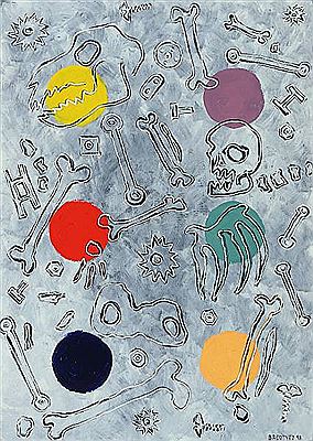 Composition with sculls and bones
