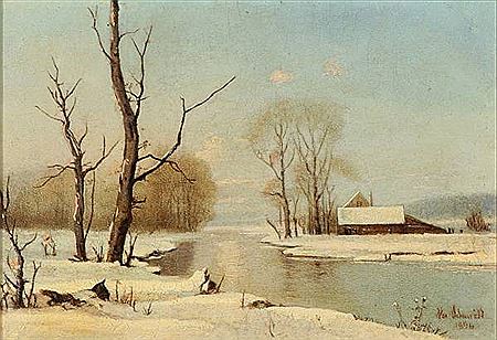 A winter landscape near Hørsholm, Denmark.