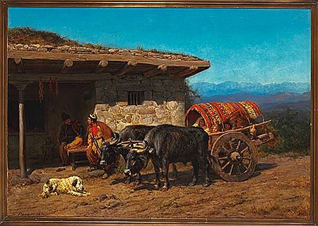 Summer day in the country in Caucasus.