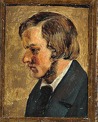 Portrait in profile of the painter J. Th. Lundbye.