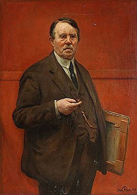 Half figure portrait of art dealer Thorvald Waldemar Marius Schou