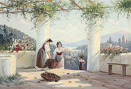 “Vinbod fra Capri”, women selling grapes.