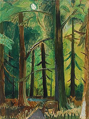 Forest scenery with deer by Ebba Carstensen - Auction record, sale price, and art valuation. Compare with similar artists and explore comparable artworks.