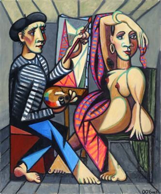 Painter and model.