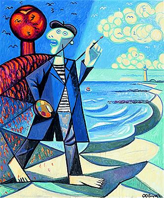 Composition with painter.
