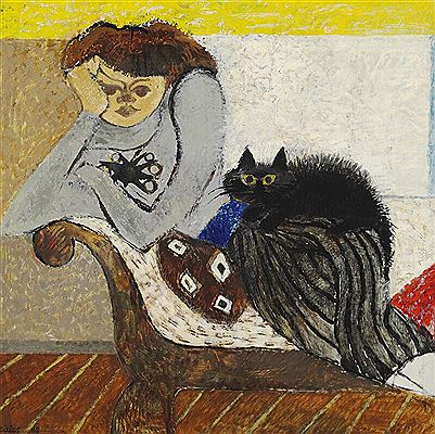 “Med sort kat eller med katten på hoften”