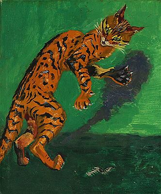 Composition with orange cat