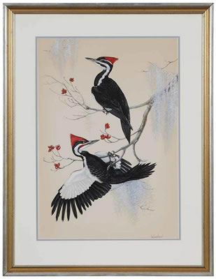Pileated Woodpeckers by Anne Worsham Richardson - Auction record, sale price, and art valuation. Compare with similar artists and explore comparable artworks.