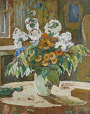 Vase with flowers on a table