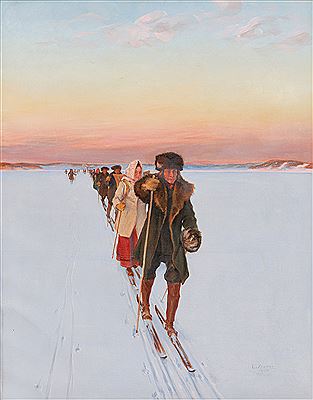 "RETURNING FROM THE CHURCH" by Louis Sparre - Auction record, sale price, and art valuation. Compare with similar artists and explore comparable artworks.