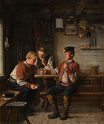 "EXCHANGING CLOCKS" by Arvid Liljelund - Auction record, sale price, and art valuation. Compare with similar artists and explore comparable artworks.