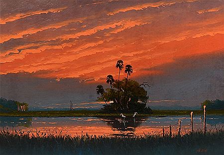 Fire sky backwaters scene