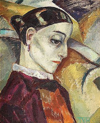 Sample artwork by Tora Vega Holmstrom (1880 - 1967), known for modernist paintings characterized by powerful and flaming colors. - View similar artists and auction records