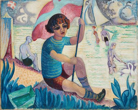 "GOSSE (IVÁN) MED FLAGGA" (BOY (IVAN) WITH FLAG)