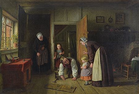 'THE LOST SHILLING' by Frederick Daniel Hardy - Auction record, sale price, and art valuation. Compare with similar artists and explore comparable artworks.
