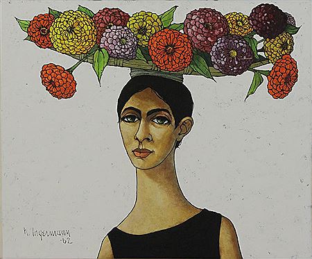 Woman with Flowers on Her Head, 1962