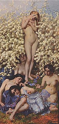 Nudi femminili tra i fiori