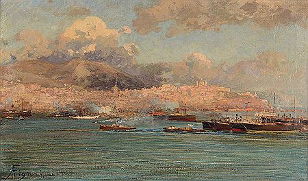 Veduta del porto di Genova by Andrea Figari - Auction record, sale price, and art valuation. Compare with similar artists and explore comparable artworks.