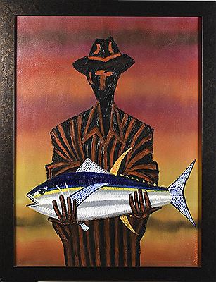 Man with Fish, Red by Primo Vega - Auction record, sale price, and art valuation. Compare with similar artists and explore comparable artworks.