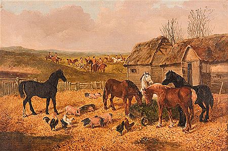 Hunt and Barn Scene