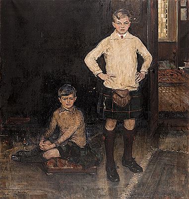Portrait of 2 Boys in Kilts