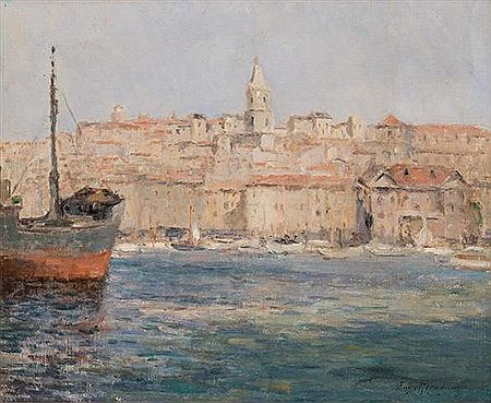 Marseille, vue du Vieux-Port (Hôtel de Ville, Eglise des Accoules...)
