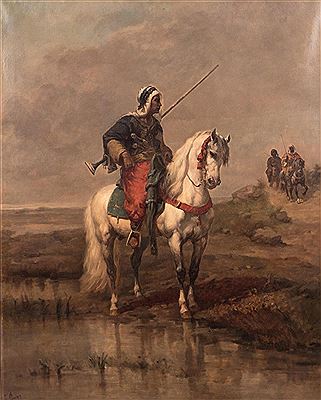 Arab warriors in a landscape by Emile Prangey - Auction record, sale price, and art valuation. Compare with similar artists and explore comparable artworks.
