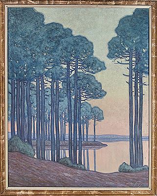 Lac Landes dusk