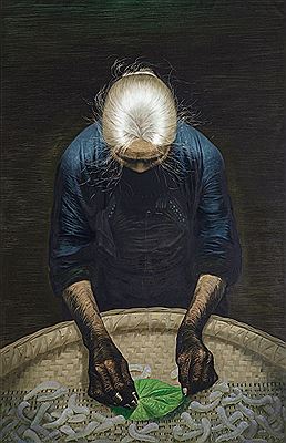 Sample artwork by Zhongli Luo (Born 1948), known for modernist toiling figure and portrait painting, teaching - View similar artists and auction records