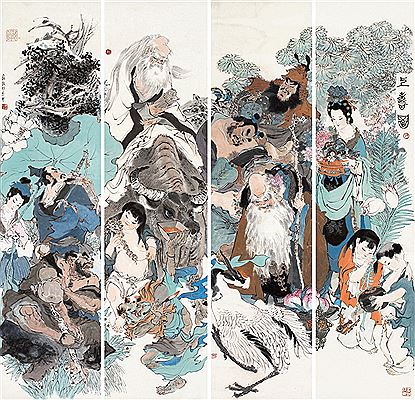 TOAST FOR LONGEVITY (4) by Dunbang Dai - Auction record, sale price, and art valuation. Compare with similar artists and explore comparable artworks.