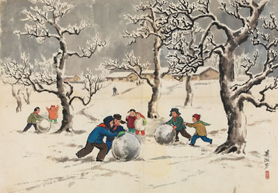 Playing in snow