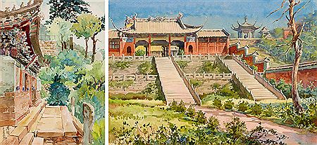 Longquan Temple & Yu Temple (Shaoxing)(set of 2)
