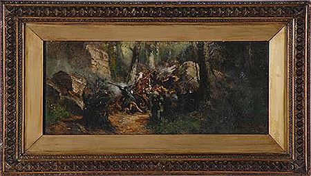 BATTLE IN THE WOODS by Victor Nehlig - Auction record, sale price, and art valuation. Compare with similar artists and explore comparable artworks.