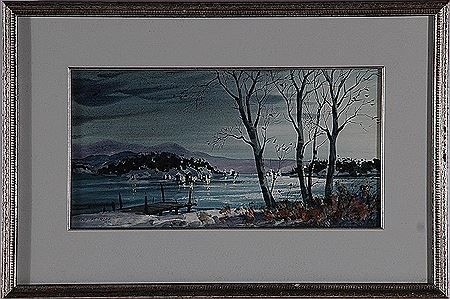 ICE FISHING-SARANAK LAKE by Gilmer Petroff - Auction record, sale price, and art valuation. Compare with similar artists and explore comparable artworks.