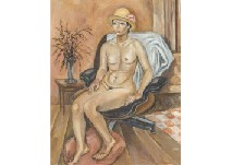 Straw hat Nude by Shonosuke Mikumo - Auction record, sale price, and art valuation. Compare with similar artists and explore comparable artworks.