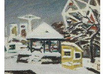 Snow in an amusement park