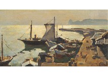 Fishing Village in evening by Yutaka Atomi - Auction record, sale price, and art valuation. Compare with similar artists and explore comparable artworks.