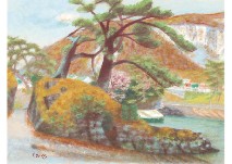 Landscape with a pine tree