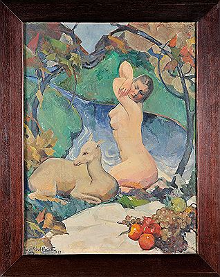 Untitled - Nymph and deer