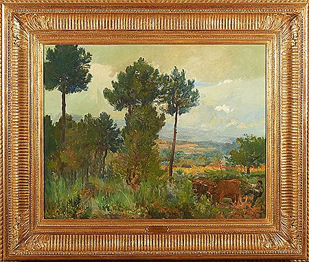 A Landscape - boy with oxen