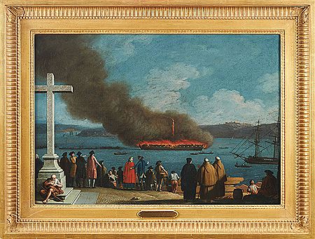 "Incêndio da fragata Graça Divina - São João Baptista" ("Fire of the Frigate Divina Graça - São João Baptista") by Joachim Manuel Rocha - Auction record, sale price, and art valuation. Compare with similar artists and explore comparable artworks.