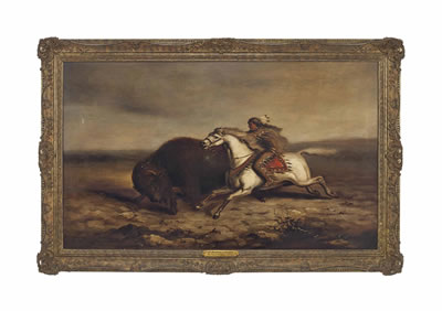 A Red Indian Hunting Buffalo by Astley David Middleton Cooper - Auction record, sale price, and art valuation. Compare with similar artists and explore comparable artworks.