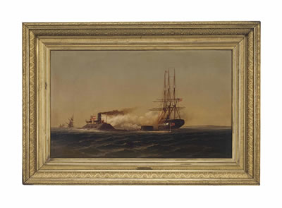 Second Day of Battle Between Monitor and Merrimac, 1880