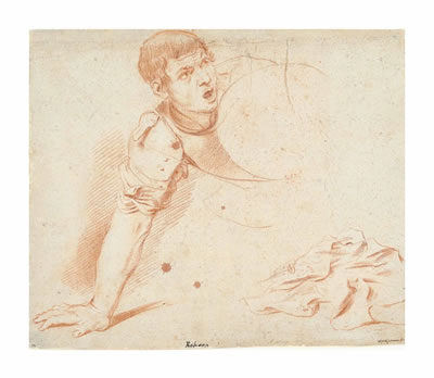Study of a falling warrior and subsidiary studies of a cloth
