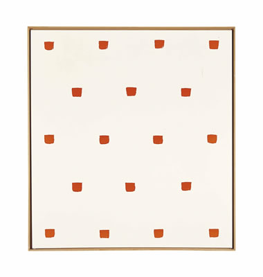 Empreintes de pinceau nº 50 répétées à intervalles régulieres (30 cm.)