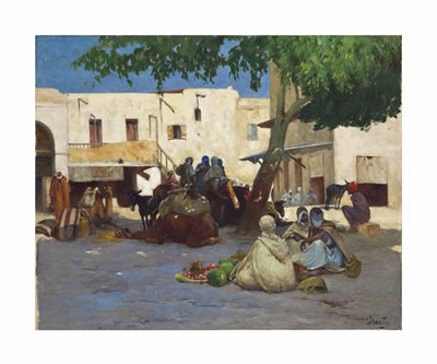 Market At Bou Saada by Francisque Noailly - Auction record, sale price, and art valuation. Compare with similar artists and explore comparable artworks.