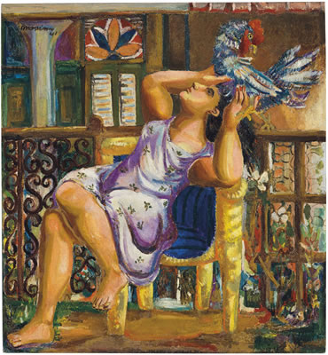 Mujer con gallo